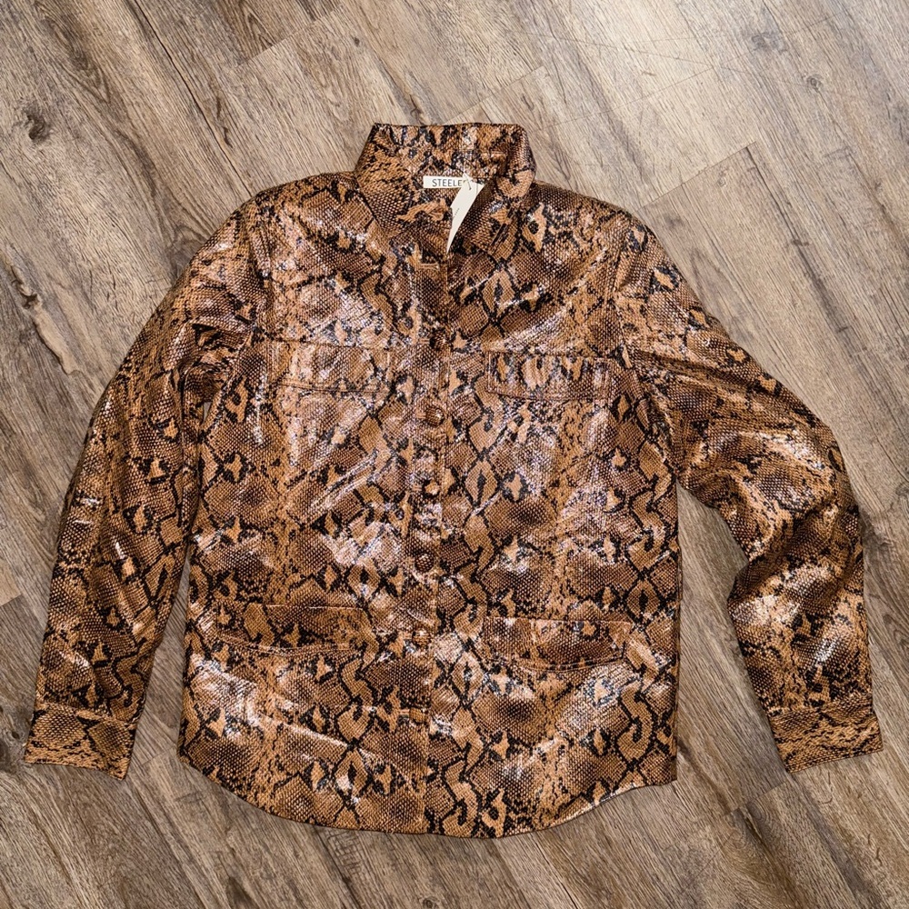 Steele • Faux Python Print Jacket NWT - image 3